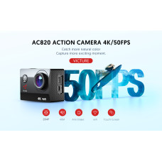 Victure AC820 Touch Screen 4K 50FPS Action Camera with 2 Batteries and Battery Charger Zoom 4X dual with 20MP EIS Multiple Accessories 40M Waterproof Underwater Camera Remote Control