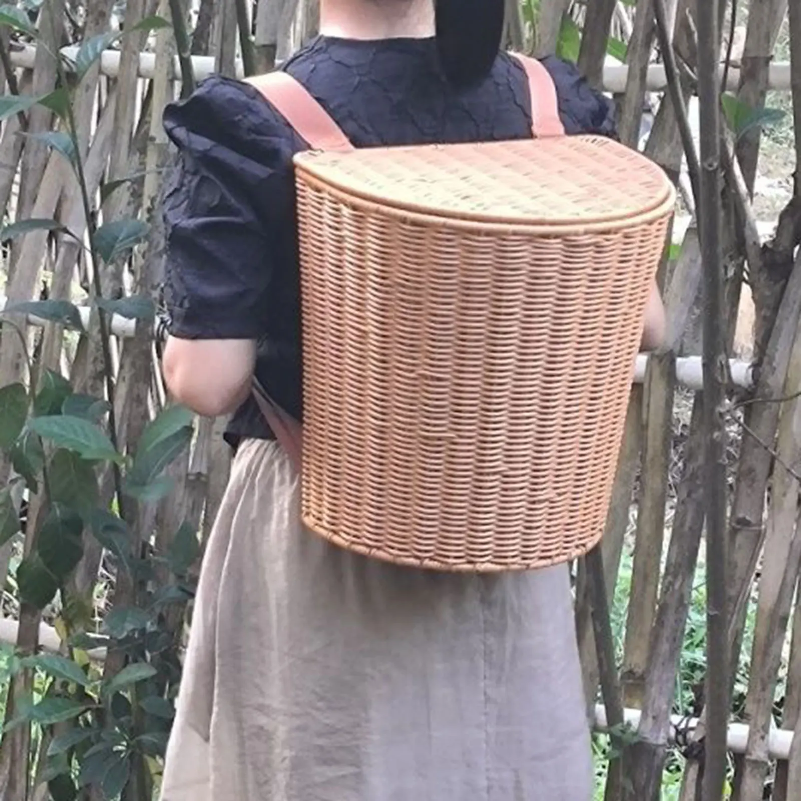 Handwoven Back Basket Easter Picnic Basket Multi-use Foraging Basket Shopping Basket for Tea Picking Candy Storage Vegetables - Image 2