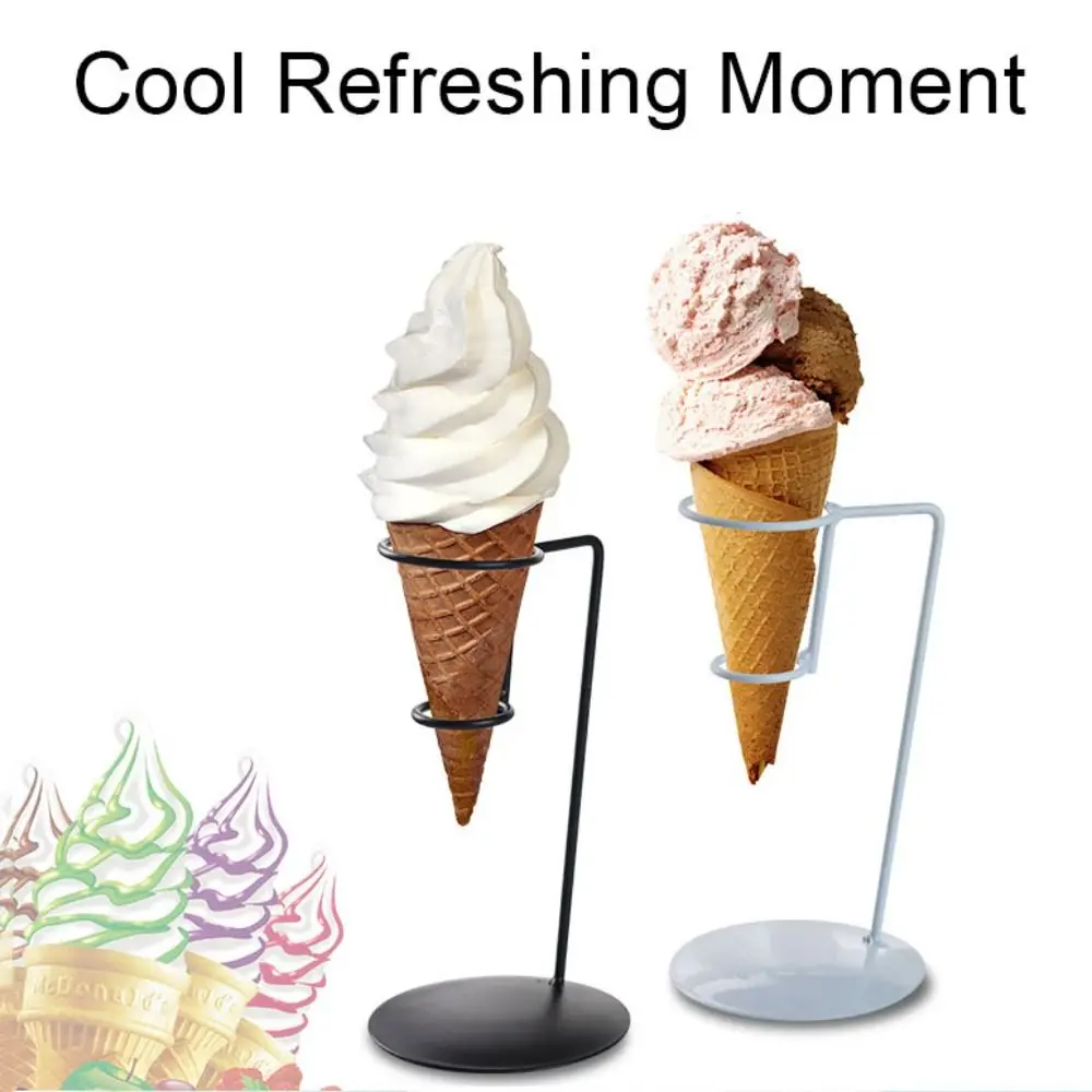 High-quality Iron Ice Cream Holder Display Rack Ice Cream Sweet Cone Holder Sweet Cone Sundae Dessert Stand Kitchen