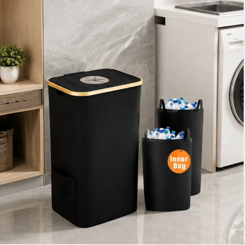 2PCS Folding Bottle Storage Basket, Recyclable Tote Bag for Home Indoor Use, Empty Bottle Organizer, Wastewater Collection Bag