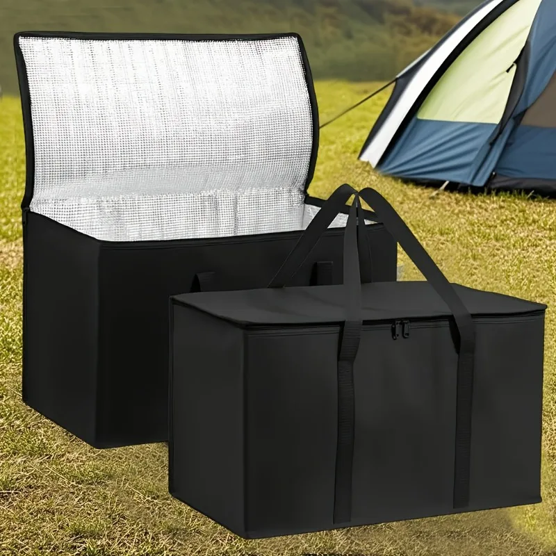 Large Insulated Storage Basket with Lid, Foldable Shopping Cooler Box, Multifunctional Portable Basket for Beach Holiday Party - Image 11