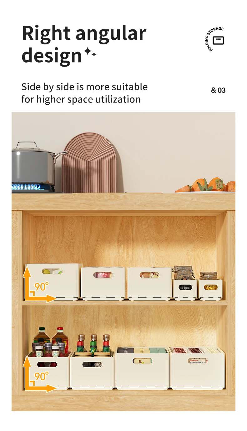 WORTHBUY Multi-functional Foldable Plastic Storage Box Kitchen Storage Organization Seasoning Jar Organizer Box Food Contianer - Image 27