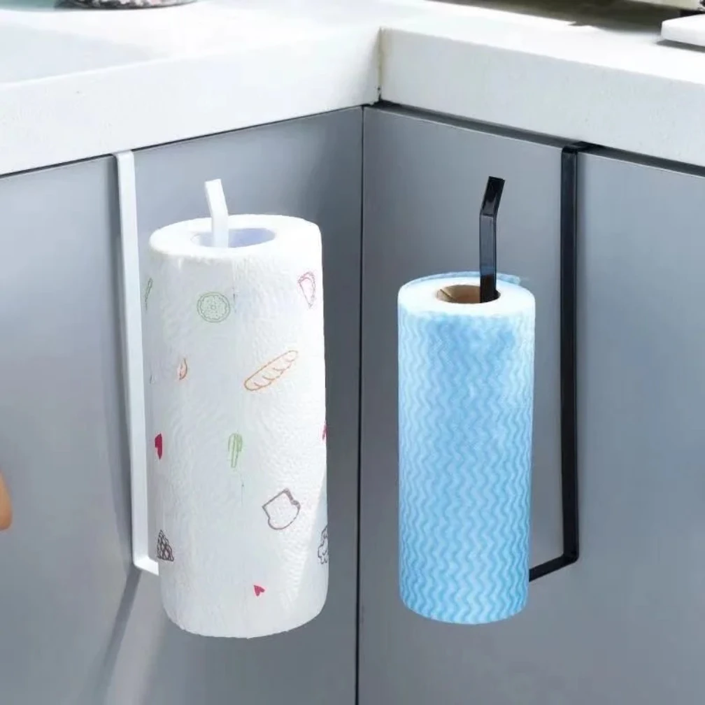 No Punching Kitchen Paper Towel Holder Cabinet Hanger Wall Mounted Toilet Roll Storage Rack Bathroom Accessories - Image 4