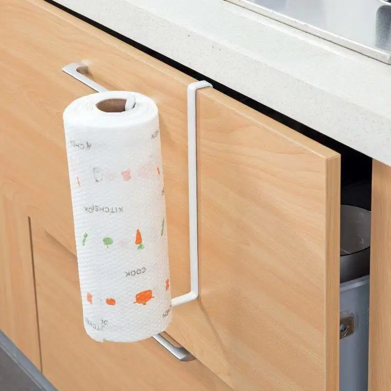 No Punching Kitchen Paper Towel Holder Cabinet Hanger Wall Mounted Toilet Roll Storage Rack Bathroom Accessories - Image 13