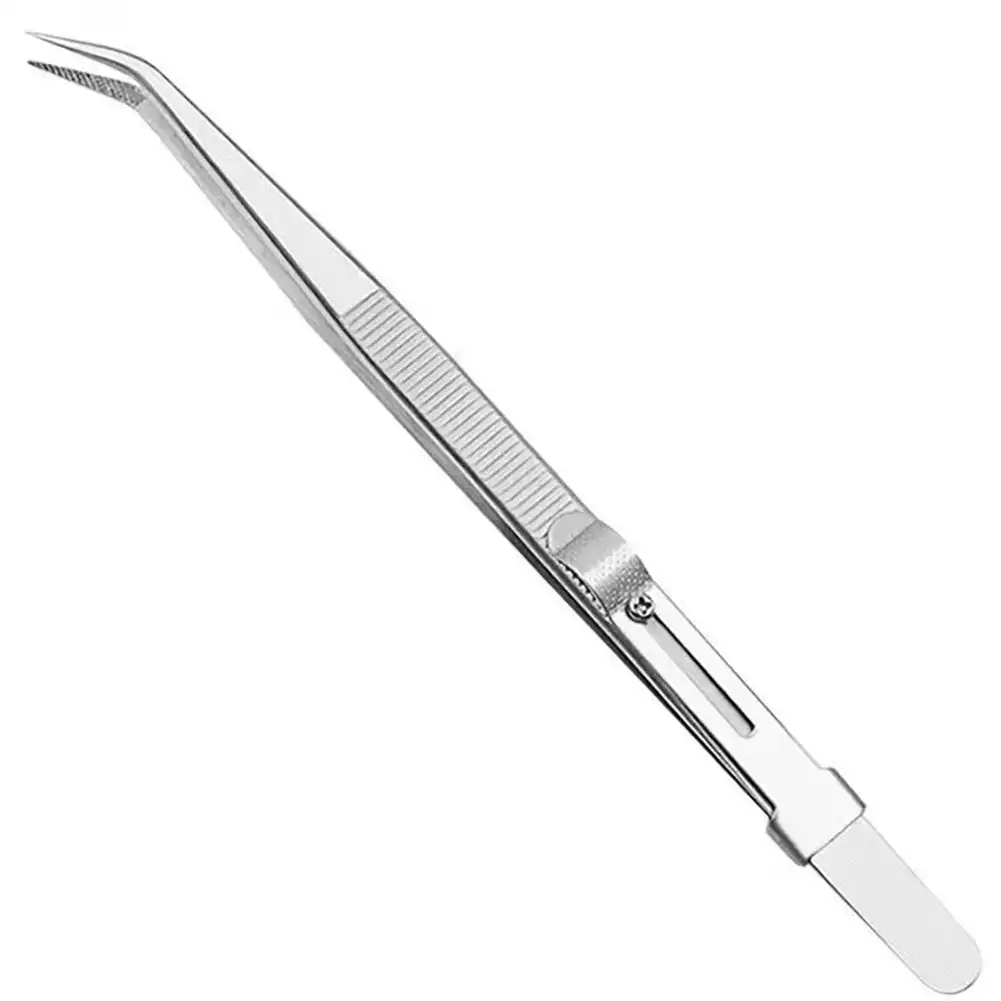 Adjustable Self Clamping Tweezers Jewelry Making Tool Slide Lock Stainless Steel Tweezers Electronic Component Repair Tools - Image 8