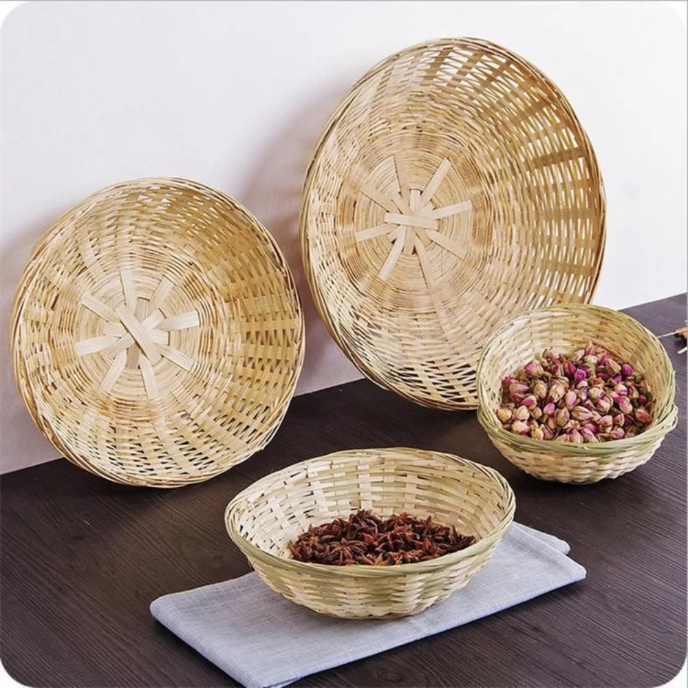 Vegetable Food Storage Basket Bread Fruit Round Dustpan Decorative Woven Basket Desktop Decoration Egg Basket