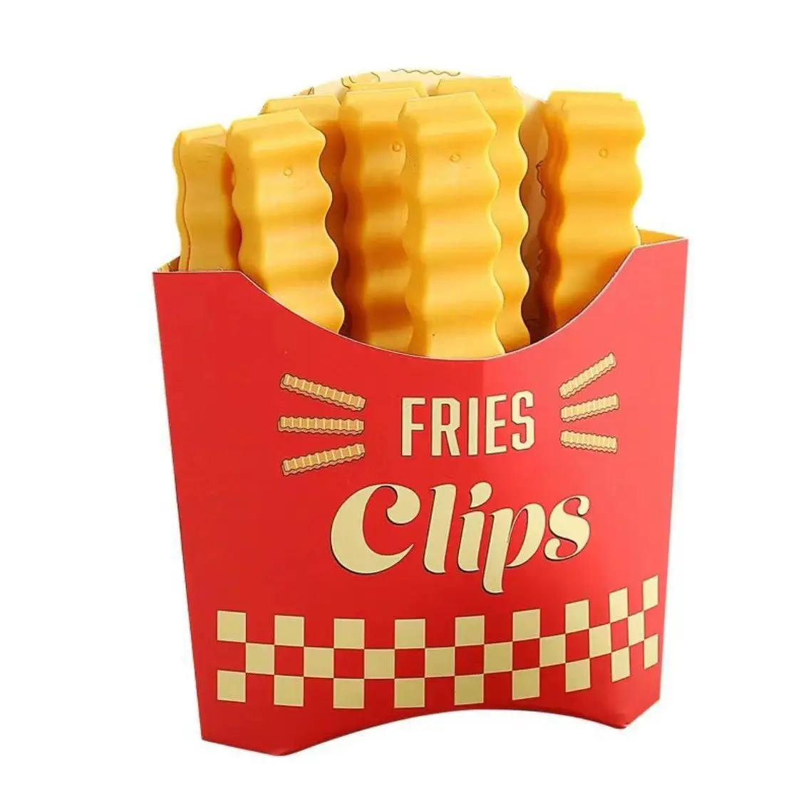 12PCS Magnetic Refrigerator Snack Sealing Clamps French Fry Shape Food Mini Clips for Sealing Plastic Bags - Image 7