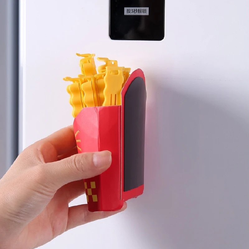12PCS Magnetic Refrigerator Snack Sealing Clamps French Fry Shape Food Mini Clips for Sealing Plastic Bags - Image 6