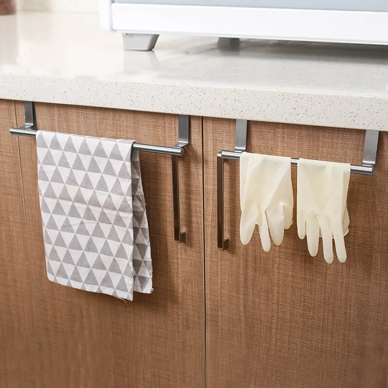 1/2 PCS Stainless Steel Towel Bar Cabinet Door Towel Hanging Bar Stainless Steel Bathroom Kitchen Cabinet Door Towel Wipe Rack - Image 15
