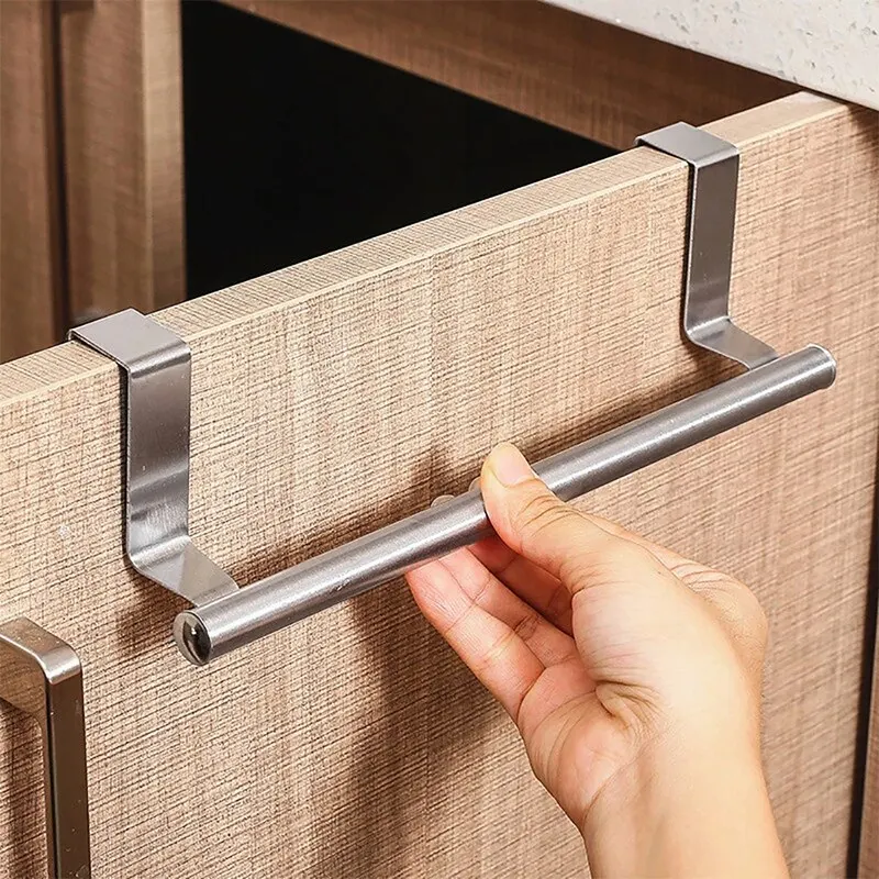 1/2 PCS Stainless Steel Towel Bar Cabinet Door Towel Hanging Bar Stainless Steel Bathroom Kitchen Cabinet Door Towel Wipe Rack - Image 14