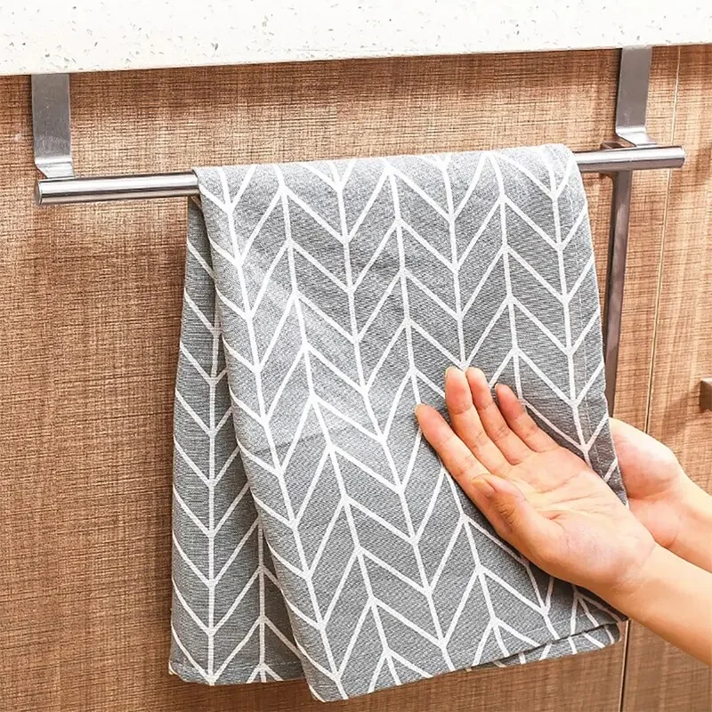 1/2 PCS Stainless Steel Towel Bar Cabinet Door Towel Hanging Bar Stainless Steel Bathroom Kitchen Cabinet Door Towel Wipe Rack - Image 3