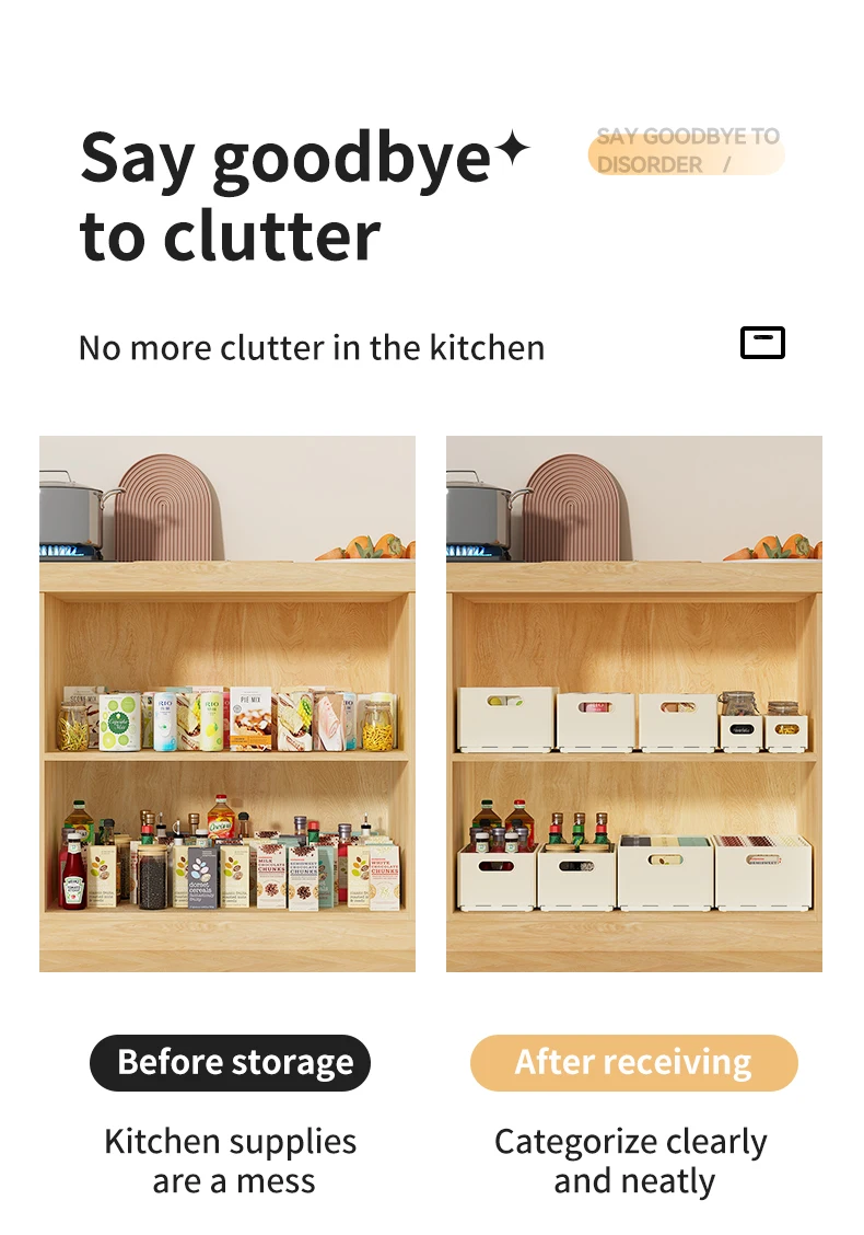 WORTHBUY Multi-functional Foldable Plastic Storage Box Kitchen Storage Organization Seasoning Jar Organizer Box Food Contianer - Image 23
