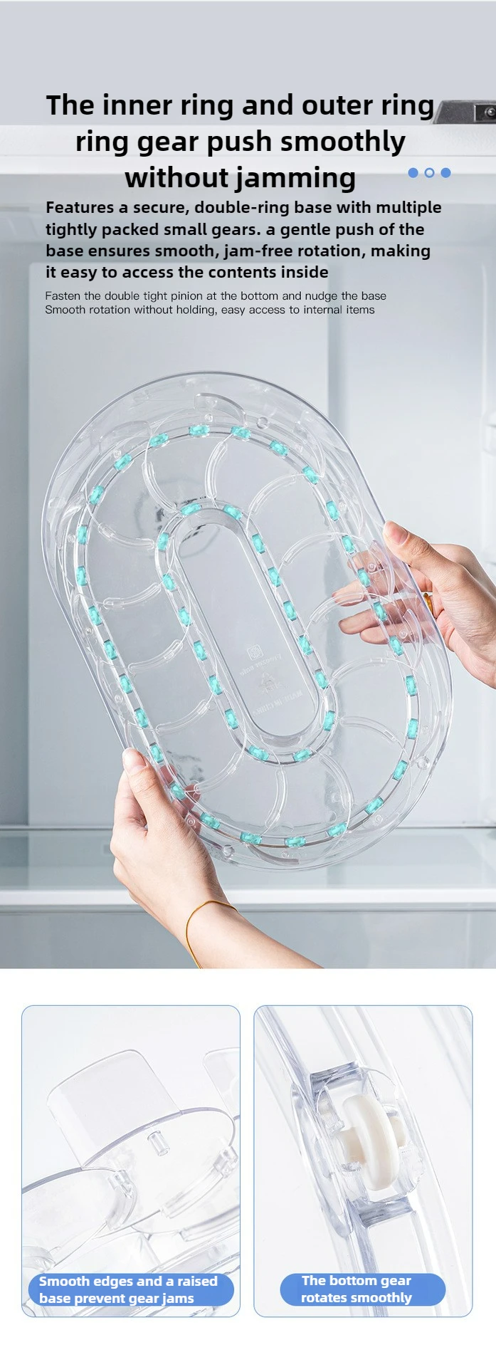 360 Rotating Refrigerator Storage Box Multifunctional Spice Organizer Simple Drink Tray for Kitchen Countertop - Image 14