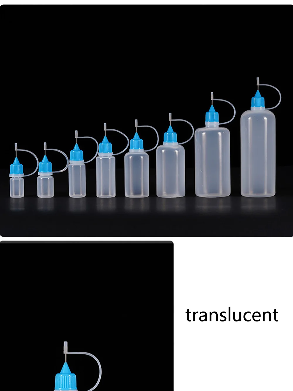 5ml 10ml 20ml 30ml 100ml 120ml PE Plastic Squeezable Tip Applicator Bottle Refillable Dropper with Needle Tip Caps Oil Bottles - Image 10