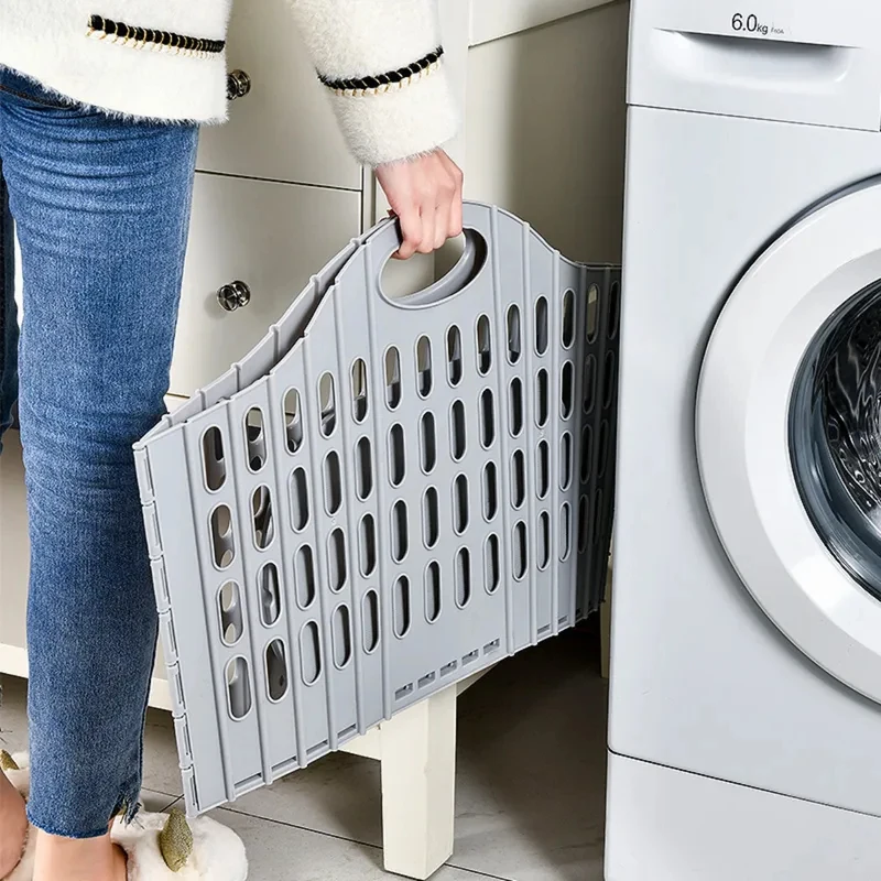 1pc Collapsible Laundry Hamper, High Capacity Portable Fabric Basket, Space Saving Foldable Storage Bin for Bathroom Bedroom - Image 2