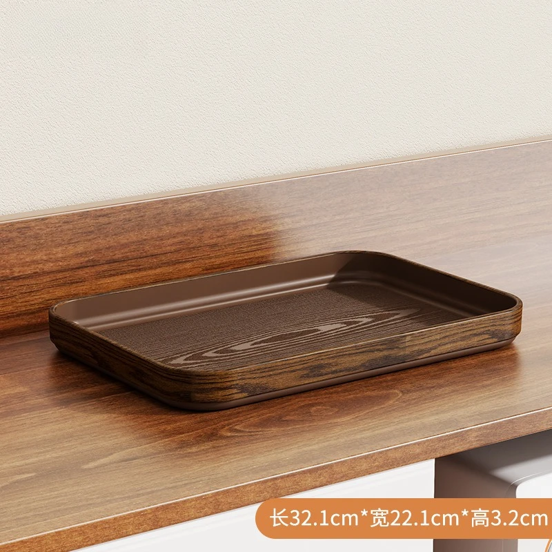 Extra-Thick Wood Grain Rectangular Serving Trays - Multi-Purpose Plates for Home Kitchen, Restaurant & Commercial Catering Use - Image 7