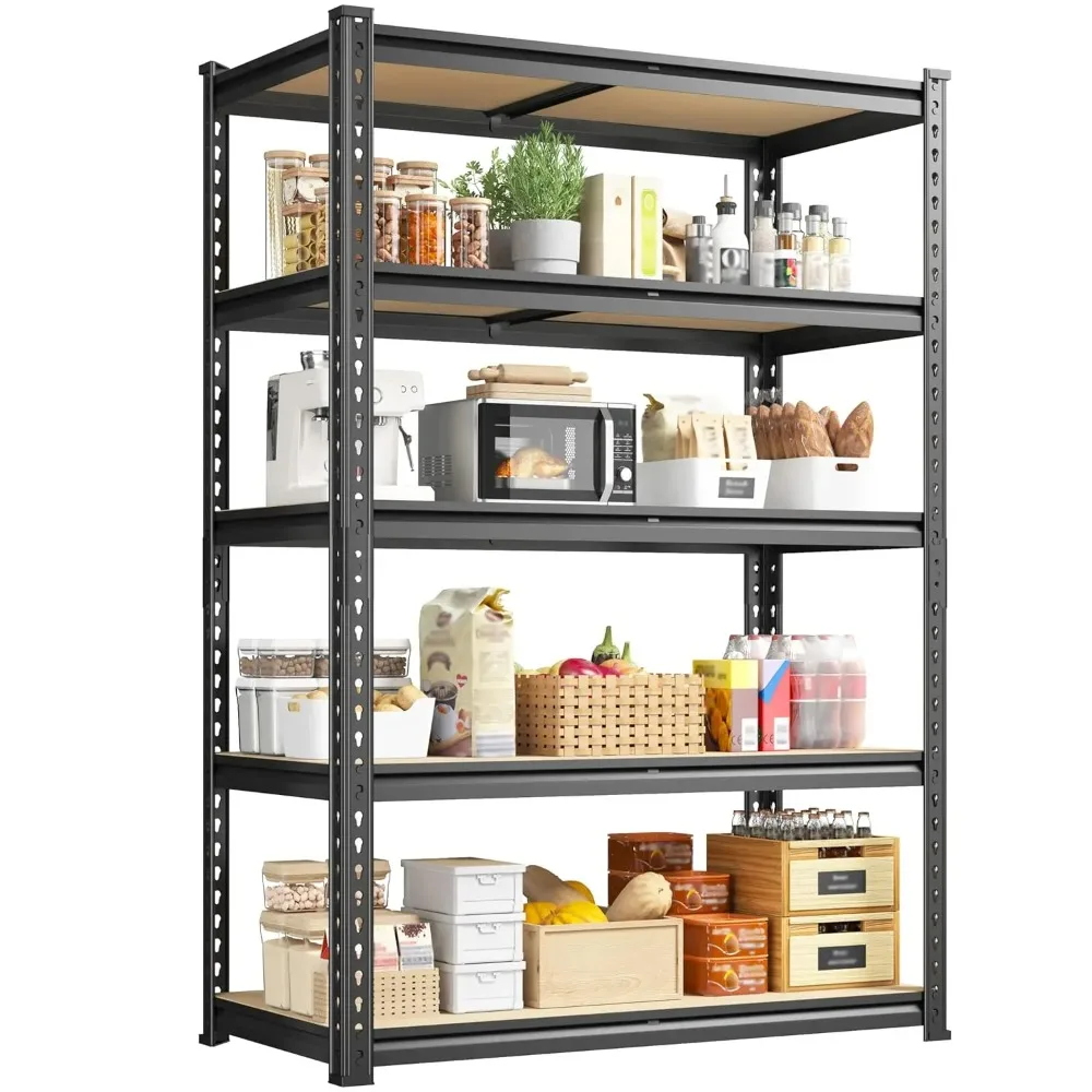 5-Tier Metal Storage Shelves 1980LBS Capacity Adjustable Pantry Shelving Unit for Kitchen And Pantry Organization Customized