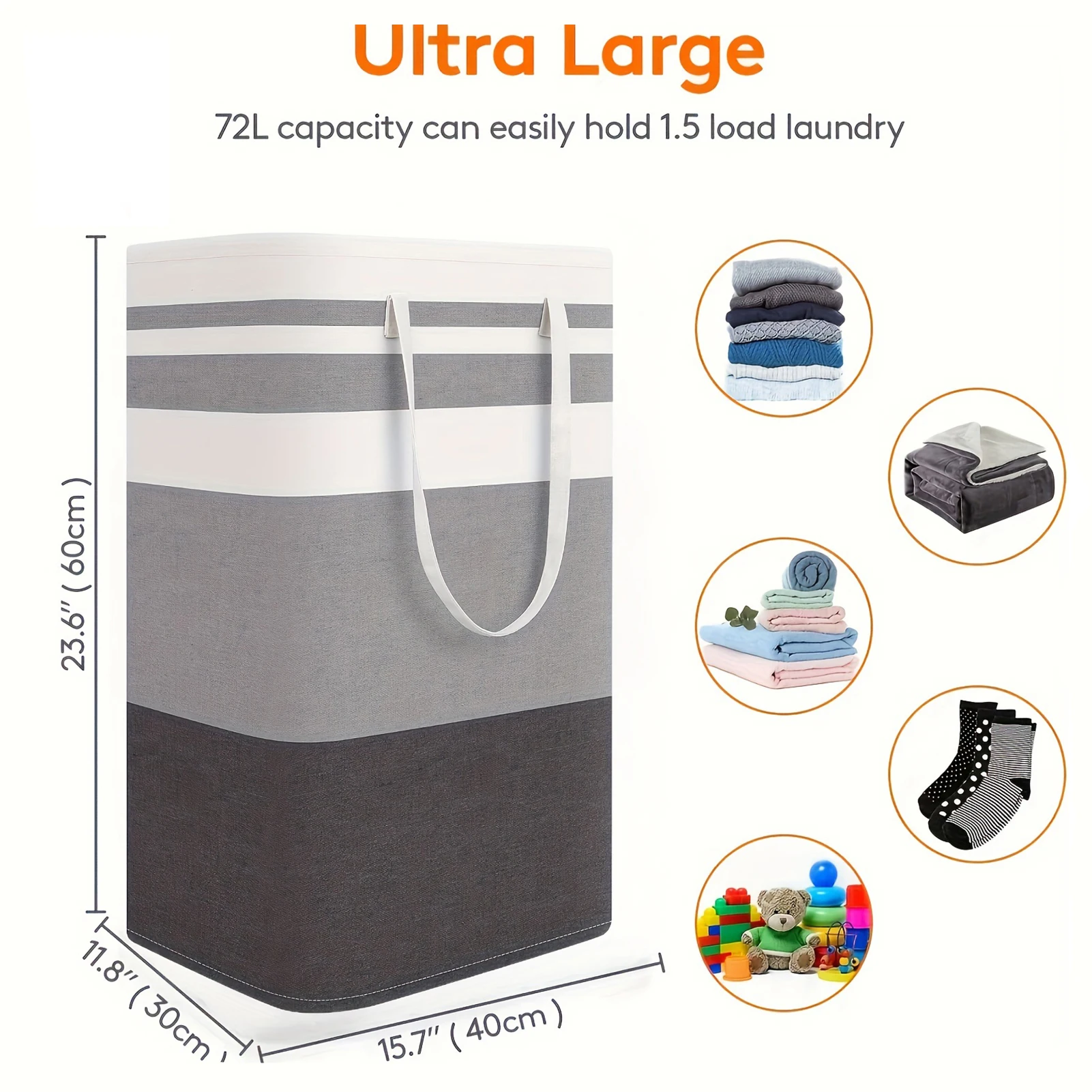 75L Large Laundry bags Baskets with Handles Durable Dirty Clothes Hamper Storage Basket for Home Dorm Hotels Laundry 2030 - Image 7