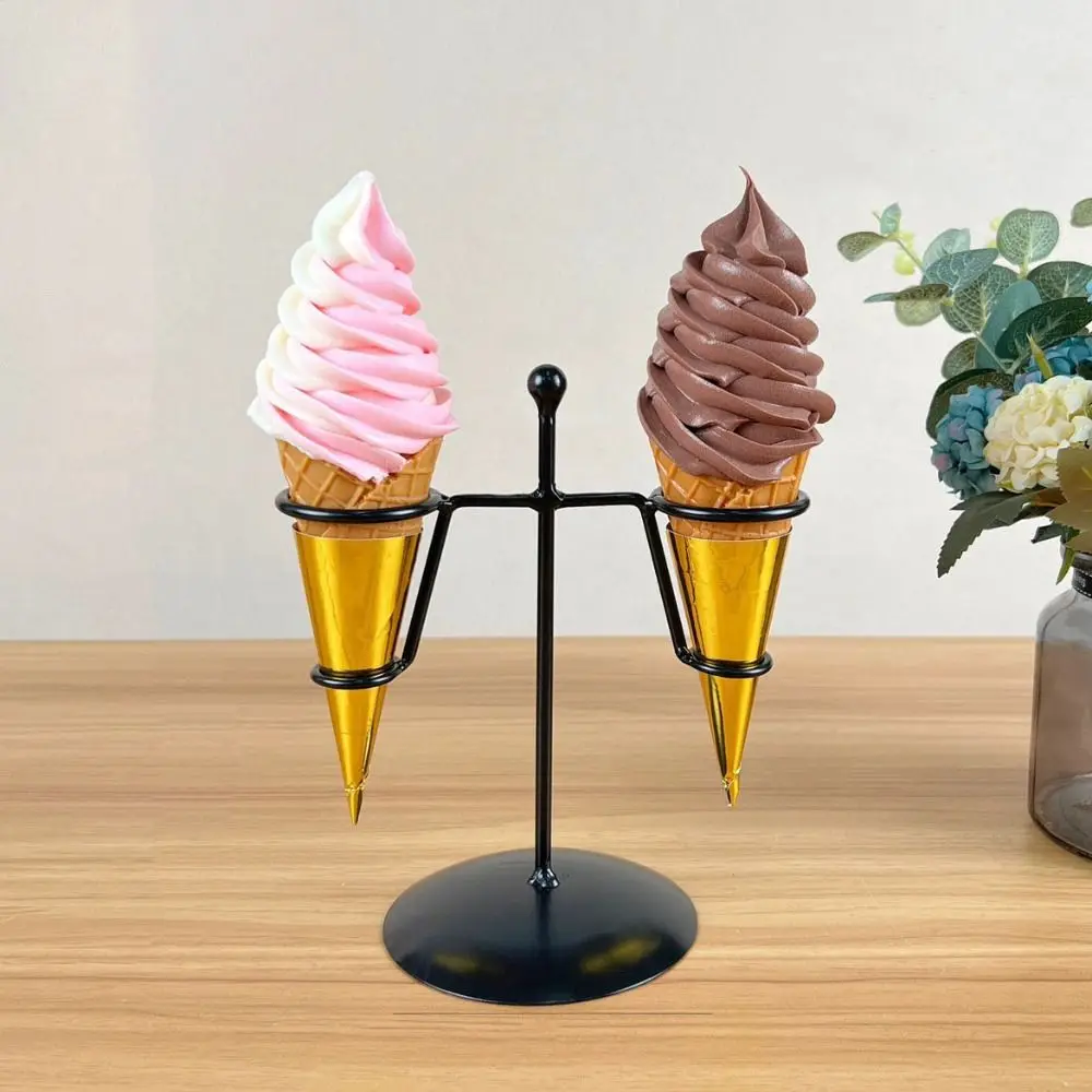 High-quality Iron Ice Cream Holder Display Rack Ice Cream Sweet Cone Holder Sweet Cone Sundae Dessert Stand Kitchen - Image 10