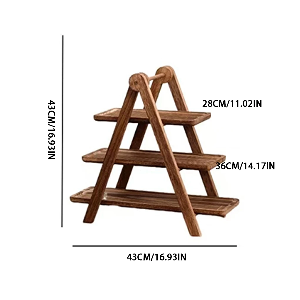 3 Tier Wooden Tray Wood Tiered Tray Decor Cake Stand Farmhouse Tiered Tray Party Serving Dishes And Platters Trays - Image 7