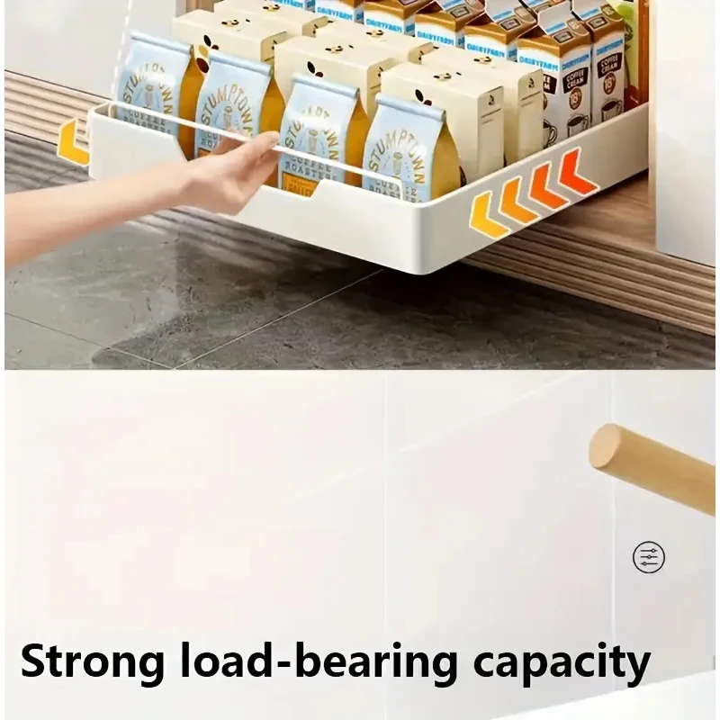 New Kitchen Storage Rack with Slide Rails Pull-out Kitchen Drawer Type Storage Tray Spice Box Storage Shelf Cabinets Organizer - Image 32