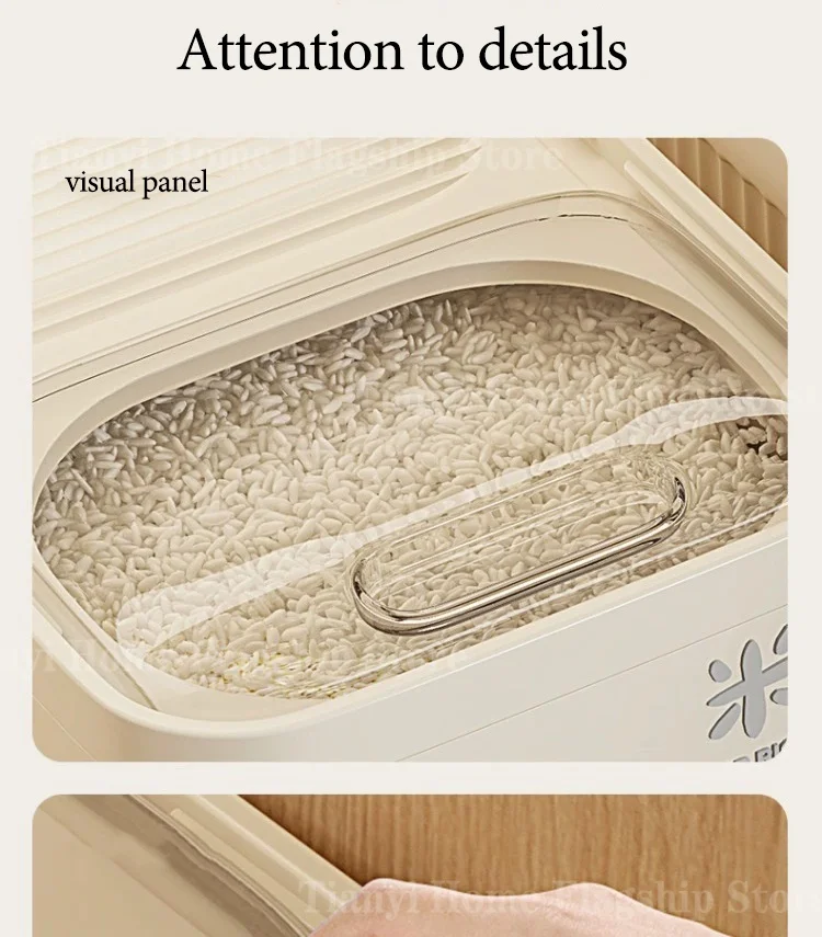 5/10/15KG Rice Storage Box Home with Lid Insect Proof Moisture Proof Rice Box Sealed Jar Kitchen Container Storing Dry Grain - Image 17