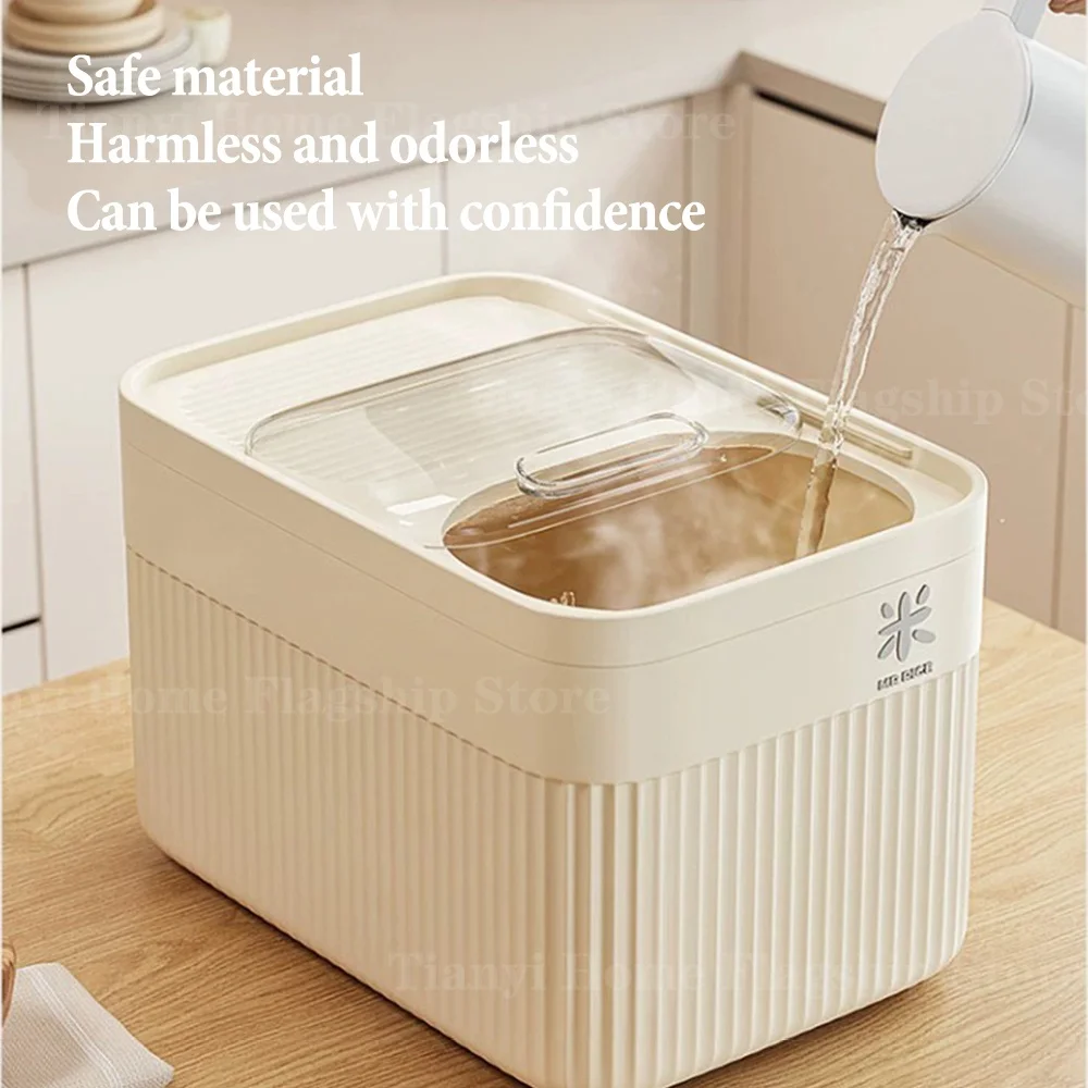 5/10/15KG Rice Storage Box Home with Lid Insect Proof Moisture Proof Rice Box Sealed Jar Kitchen Container Storing Dry Grain - Image 4