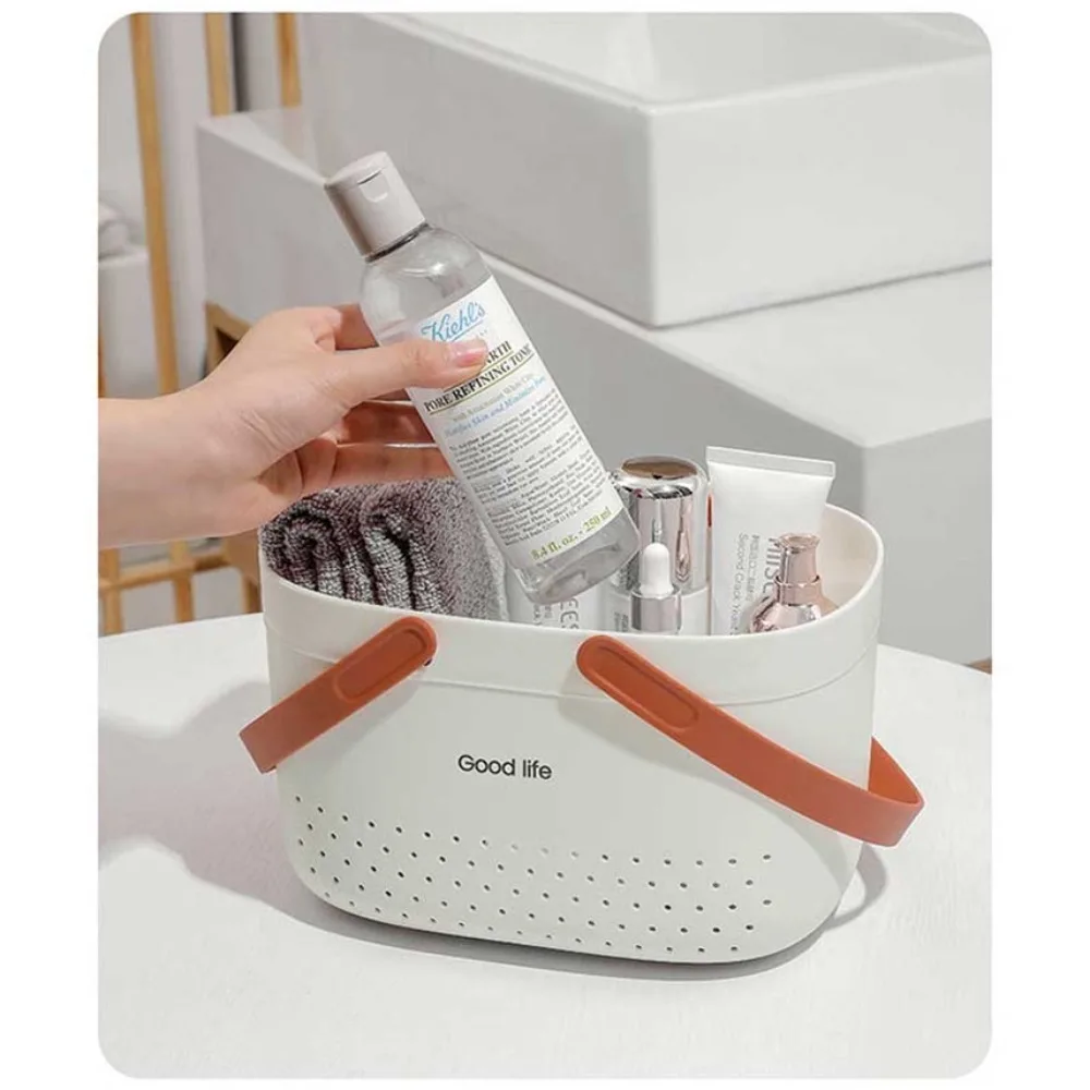 New Large Capacity Wash Basket Plastic Portable Bath Basket Silicone Handheld Space Saving Sundries Storage Basket - Image 19