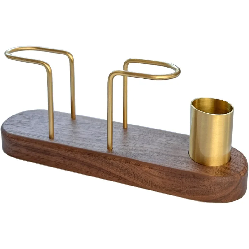 HeMu Walnut Wood & Brass 2-in-1 Napkin Holder with Toothpick Dispenser – Elegant Table Organizer for Kitchen, Dining Room & Cafe - Image 9