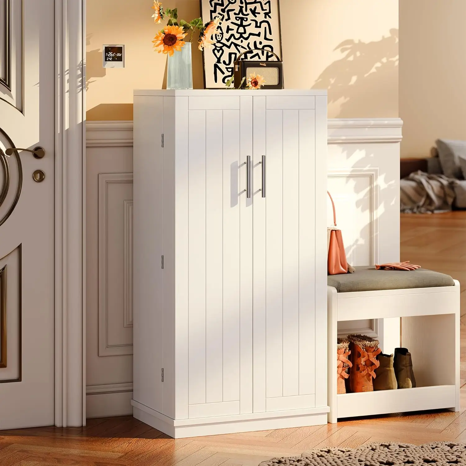 47" Freestanding Kitchen Pantry Cabinet Adjustable Shelves Buffet Cupboard Storage Kitchen Dining Room, Custom - Image 15