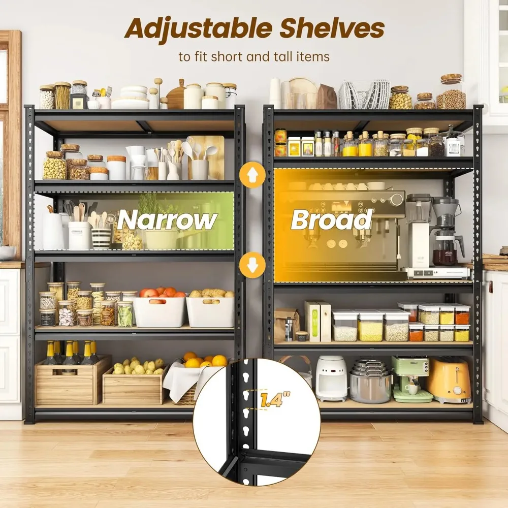 5-Tier Metal Storage Shelves 1980LBS Capacity Adjustable Pantry Shelving Unit for Kitchen And Pantry Organization Customized - Image 5