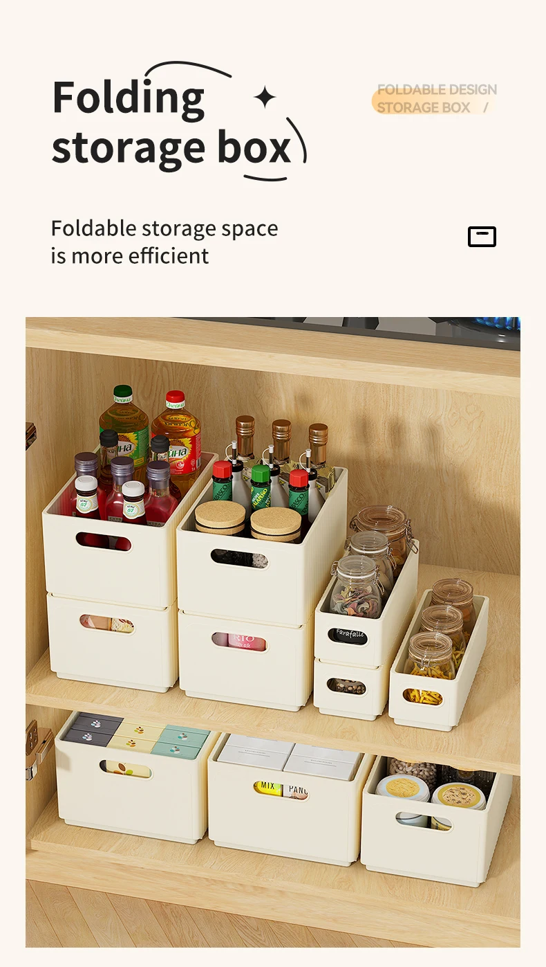WORTHBUY Multi-functional Foldable Plastic Storage Box Kitchen Storage Organization Seasoning Jar Organizer Box Food Contianer - Image 21