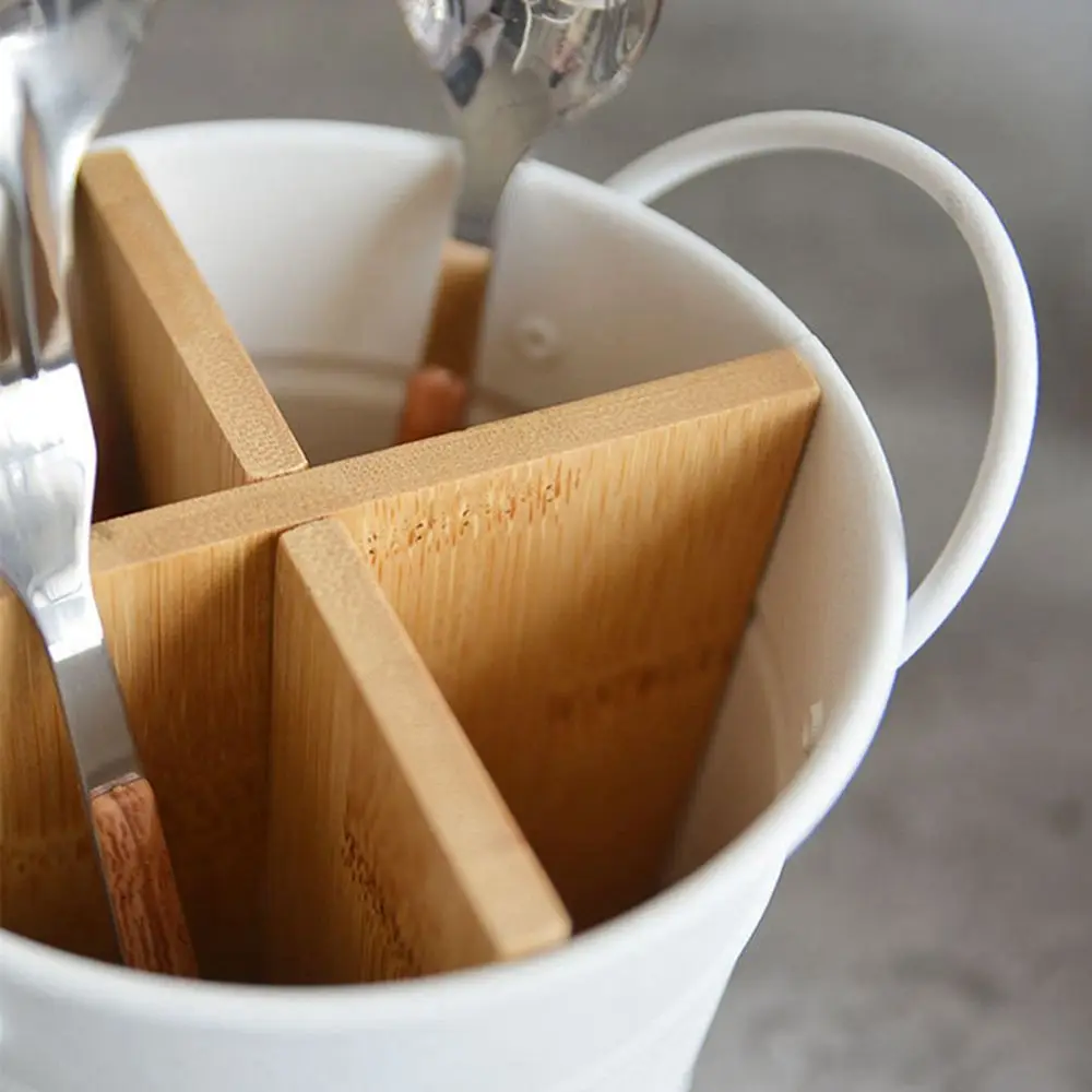 Separate Kitchenware Cooking Tool Storage Shelf Cutlery Organizer Bamboo Tableware Holder Spoon Stand Chopstick Holder - Image 10