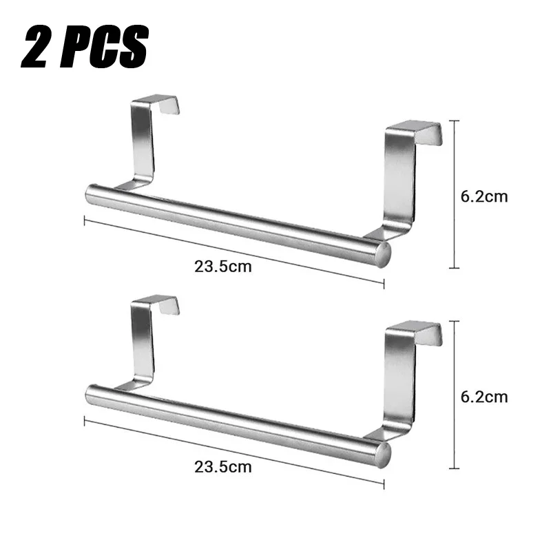 1/2 PCS Stainless Steel Towel Bar Cabinet Door Towel Hanging Bar Stainless Steel Bathroom Kitchen Cabinet Door Towel Wipe Rack - Image 10