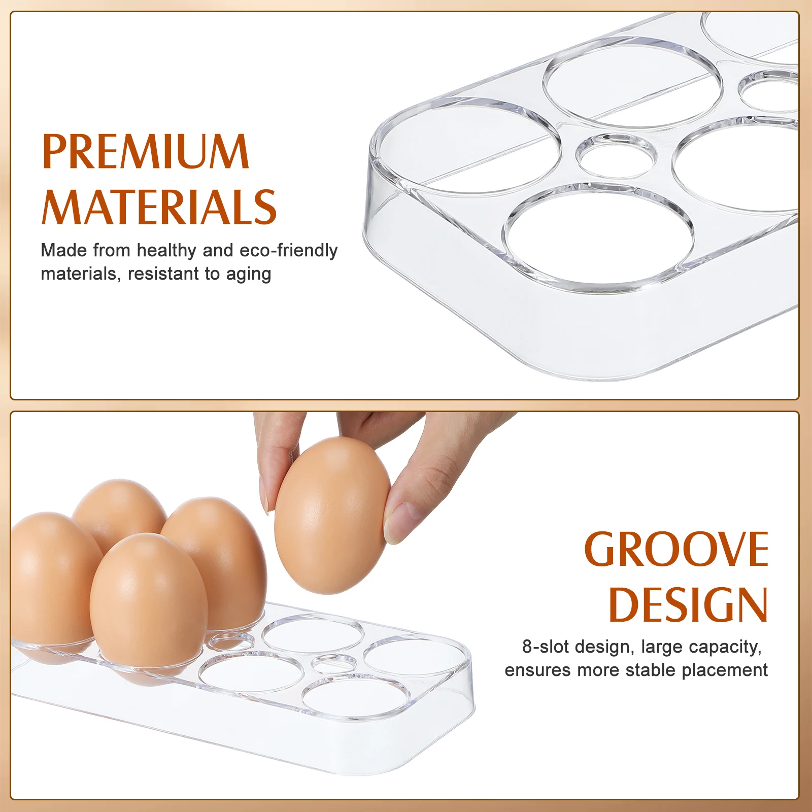 6/8grids Holder Egg Container Egg Holder for Refrigerator Egg Storage Box Egg Holder Tray Egg Storage - Image 3