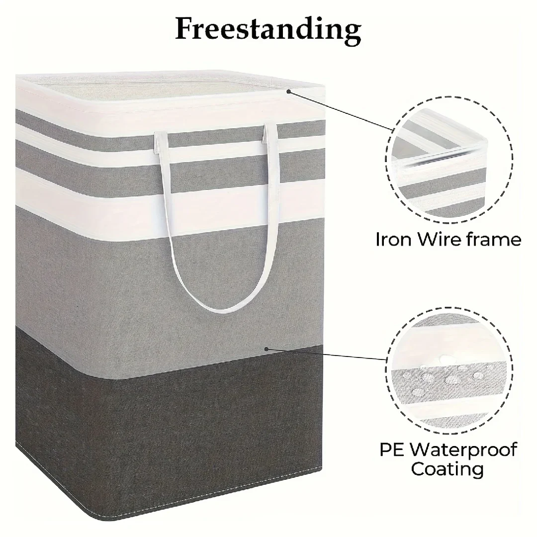 75L Laundry Baskets Large Capacity Dirty Clothes Hamper With Handles Durable Bathroom Clothes Storage Basket For Home Dorm Hotel - Image 3