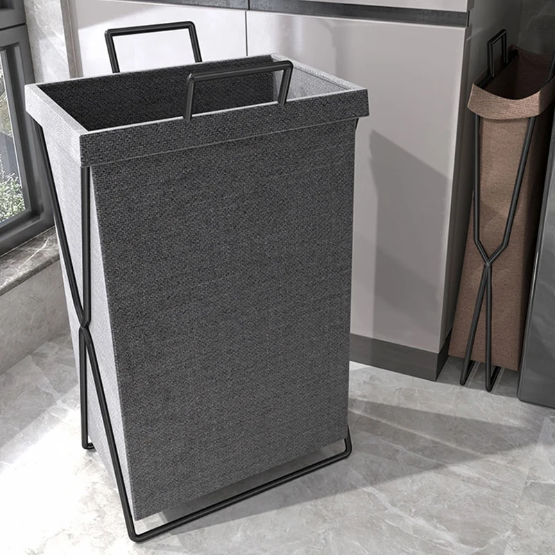 Foldable Fabric Laundry Hamper - Large Capacity Storage Basket with Metal Frame, for Bedroom, Bathroom & Home Organizing (Gray/B - Image 21