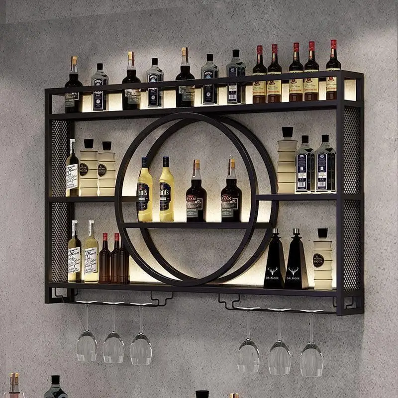Wall Mounted Wine Rack, 3-Tier Wall Bar Shelves for Liquor Bottles, Large Capacity Bar Shelves Wall Mounted with Glass Holder - Image 7