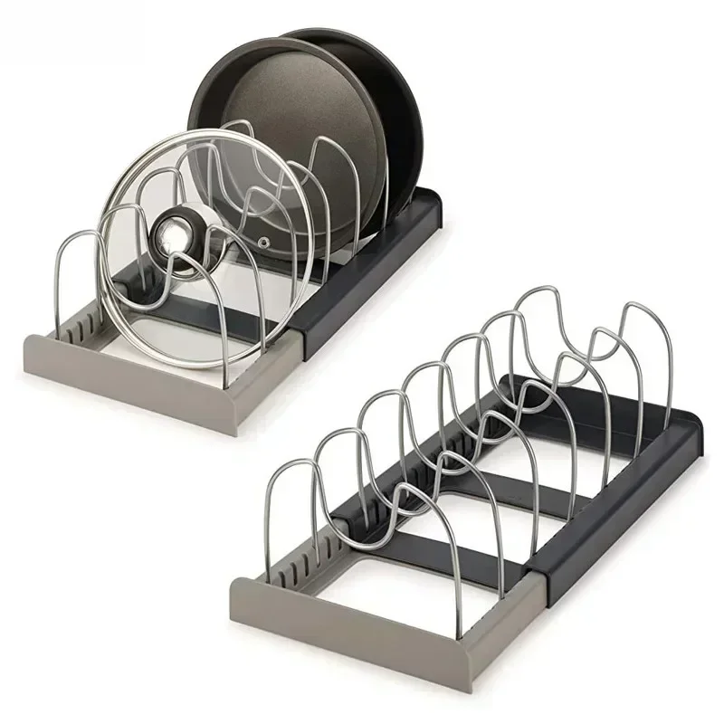 Expandable Pots and Pans Storage Rack for Cabinets Pot and Lid Holder with 6 Adjustable Shelves for Kitchen Organization Tools - Image 7