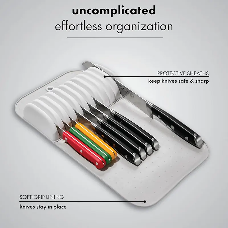 Large Knife Mat Non-Slip Drawer Knifes Organizer 5 Slots and 11 Slots Knives Holder Home Kitchen Organization - Image 2