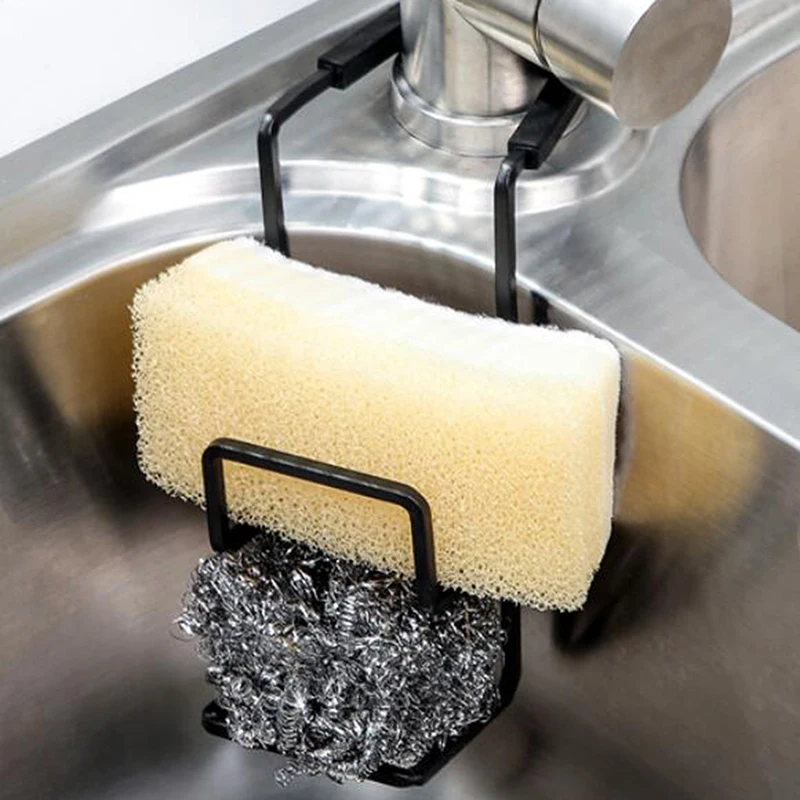 1/2pcs Stainless Steel Sink Sponges Holder Self Adhesive Drain Drying Rack Kitchen Wall Hooks Accessories Storage Organizer - Image 4