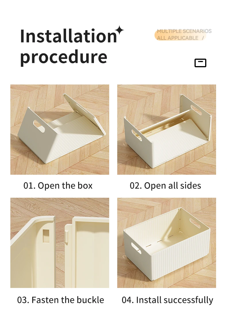 WORTHBUY Multi-functional Foldable Plastic Storage Box Kitchen Storage Organization Seasoning Jar Organizer Box Food Contianer - Image 35