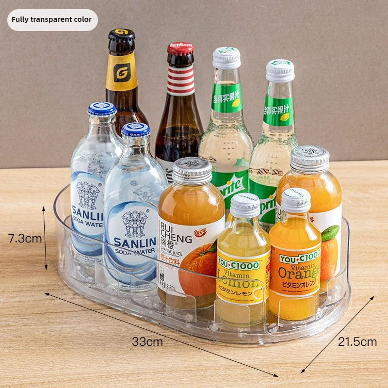 360 Rotating Refrigerator Storage Box Multifunctional Spice Organizer Simple Drink Tray for Kitchen Countertop - Image 9