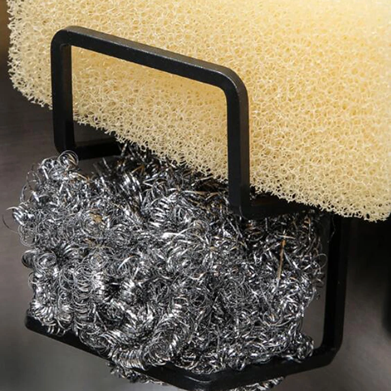 1/2pcs Stainless Steel Sink Sponges Holder Self Adhesive Drain Drying Rack Kitchen Wall Hooks Accessories Storage Organizer - Image 9