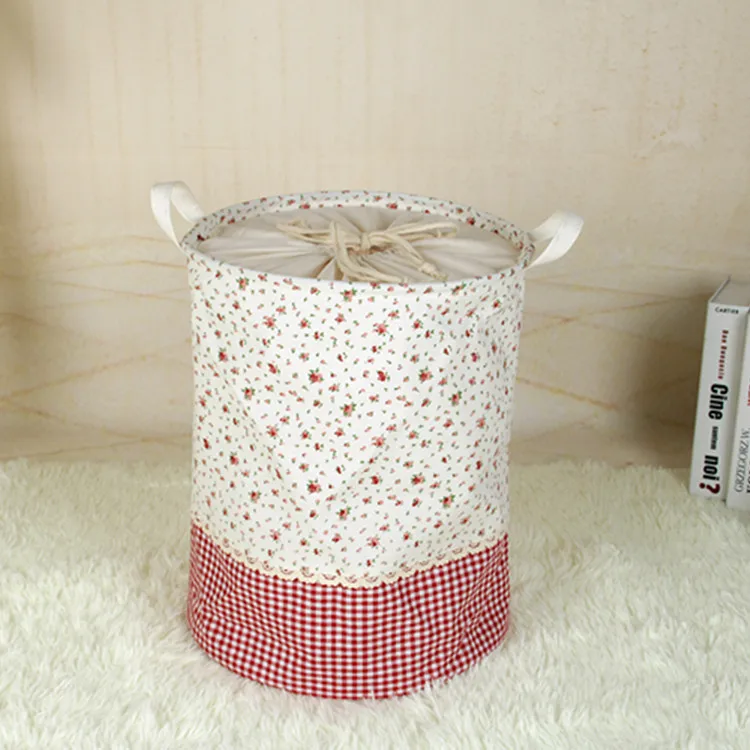 Zakka 3 Sizes The beam port Linen Multi-function Handle Stackable storage barrel Laundry basket Toy Storage box storage basket - Image 8