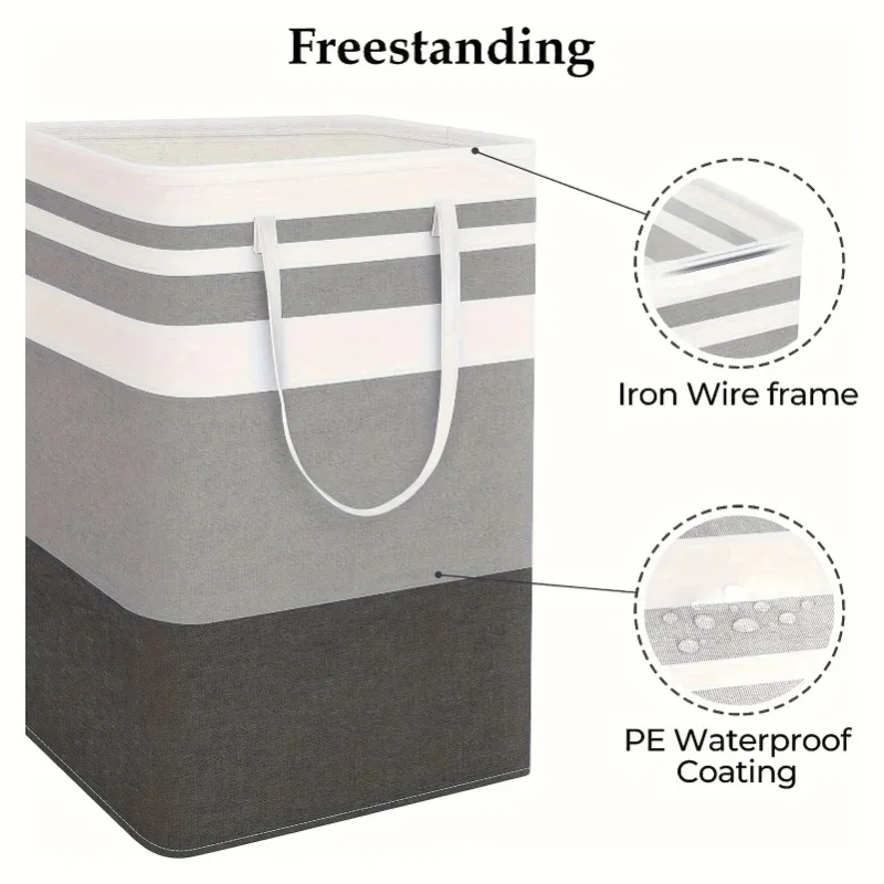 75L Large Laundry bags Baskets with Handles Durable Dirty Clothes Hamper Storage Basket for Home Dorm Hotels Laundry 2030 - Image 3