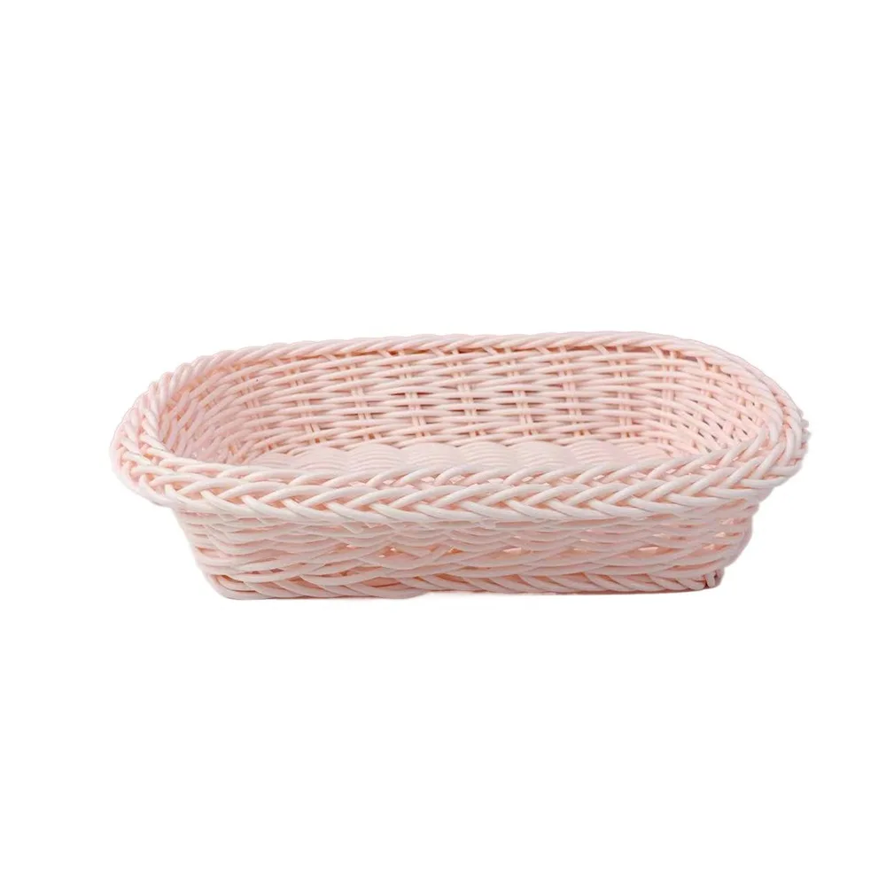 New Hand Woven Imitation Rattan Basket Plastic Heart Shape Wicker Basket Storage Basket Photo Props - Image 12