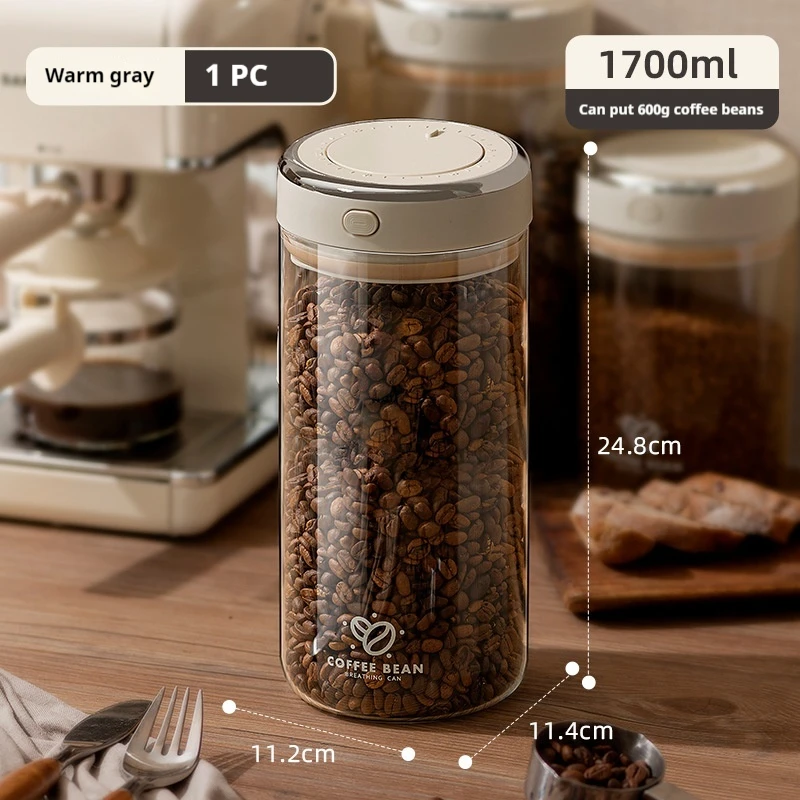 Vacuum Food Grade Coffee Bean Sealed Jar with Date Tracker and Waking Bean Valve Storage Containers for Grain, Snack, Sugar, Tea - Image 8