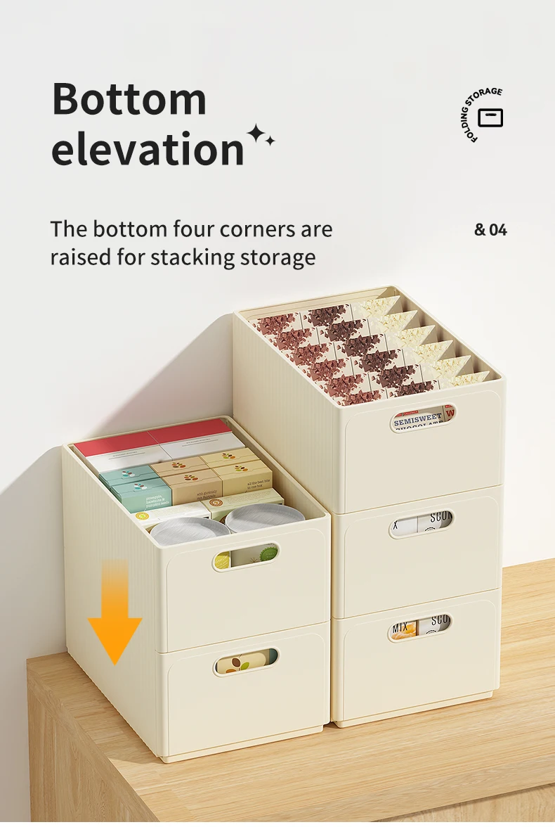 WORTHBUY Multi-functional Foldable Plastic Storage Box Kitchen Storage Organization Seasoning Jar Organizer Box Food Contianer - Image 28