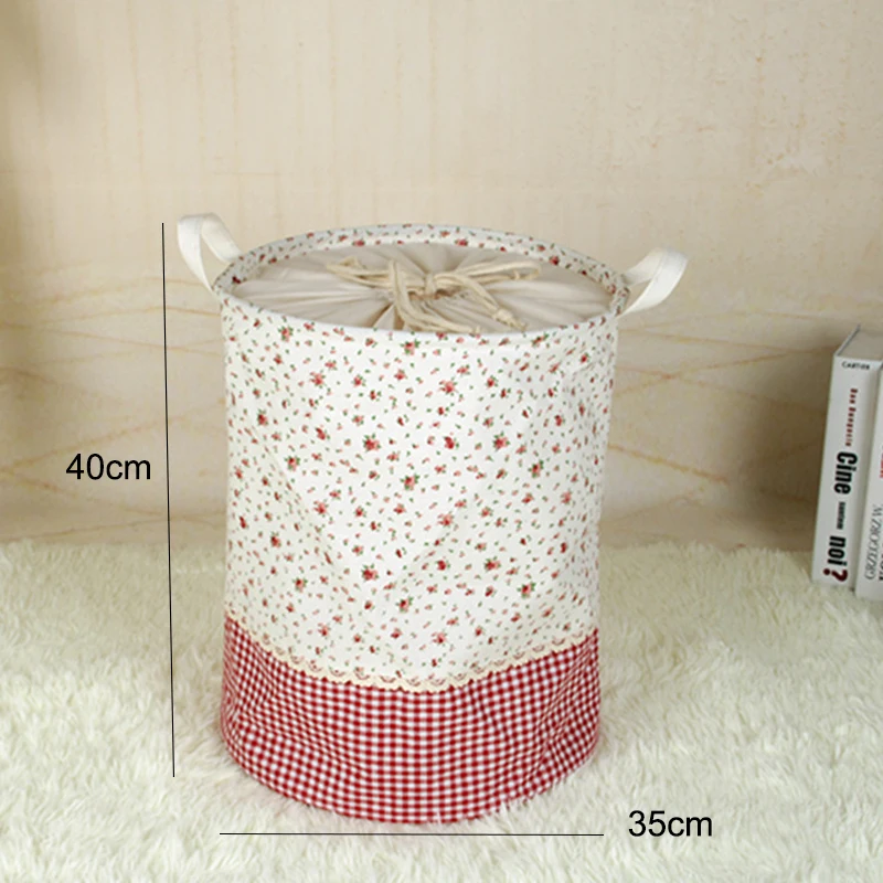 Zakka 3 Sizes The beam port Linen Multi-function Handle Stackable storage barrel Laundry basket Toy Storage box storage basket - Image 6
